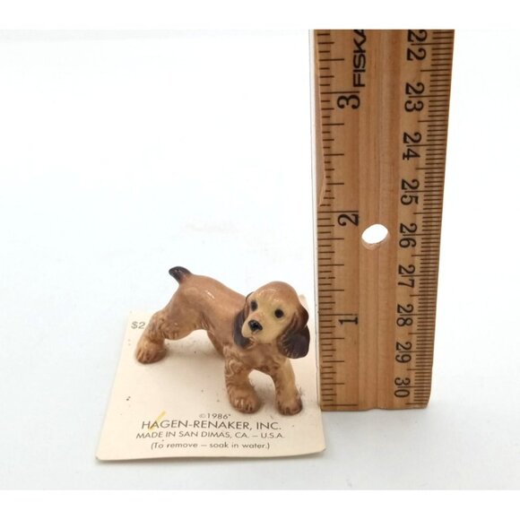Cocker Spaniel Puppy Hagen Renaker Vintage 1986 2 Inch Bone China Miniature Dog - Picture 2 of 11